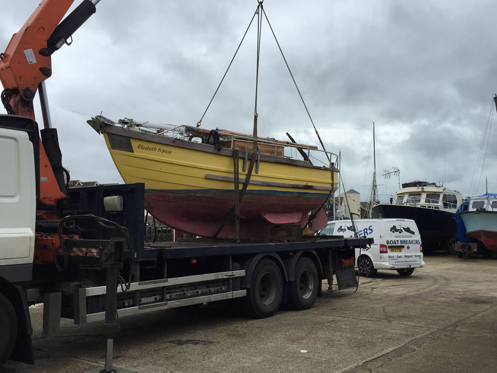 Boat Salvage - We can help arrange boat transportation to our yard